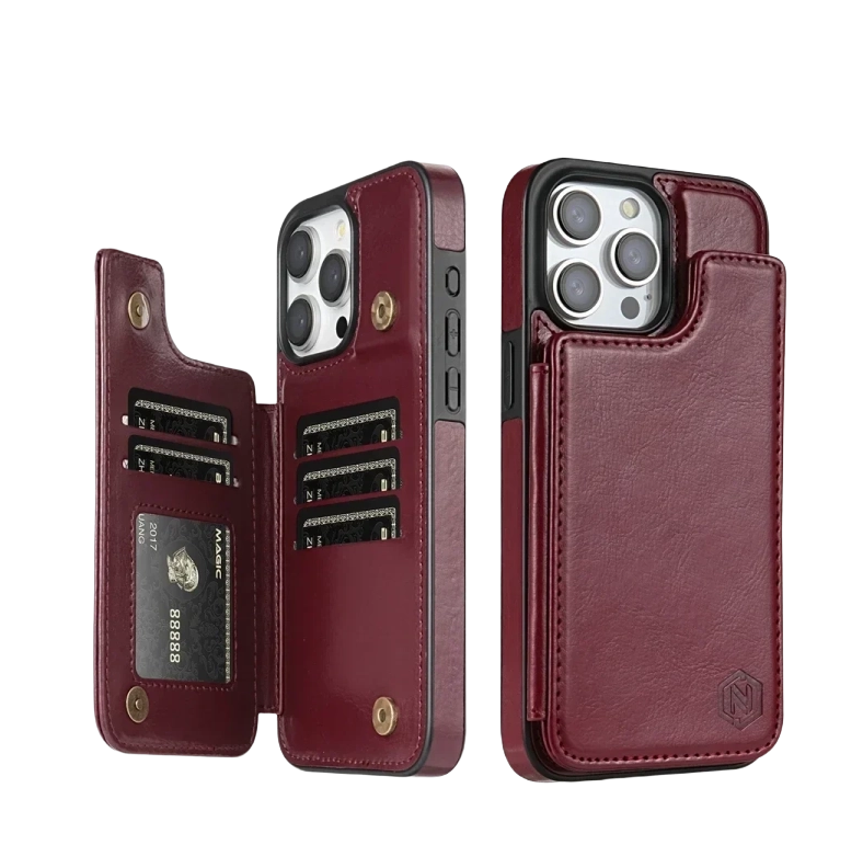 Card Shield - Leather Wallet iPhone Case