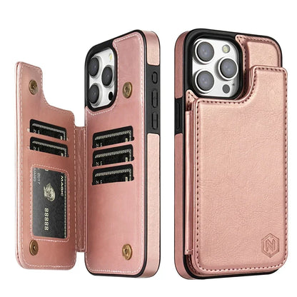 Card Shield - Leather Wallet iPhone Case