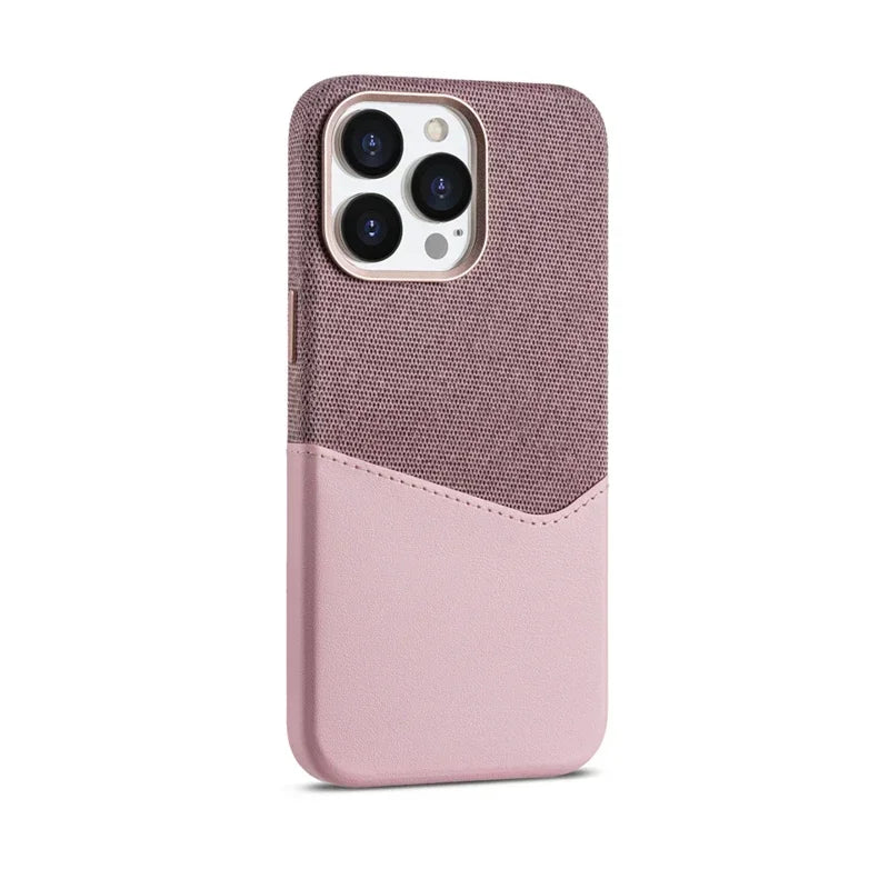 Velvet Canvas - Card Holder MagSafe Leather iPhone Case
