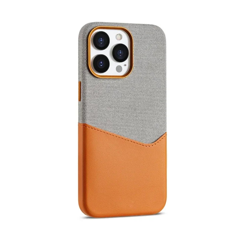 Velvet Canvas - Card Holder MagSafe Leather iPhone Case