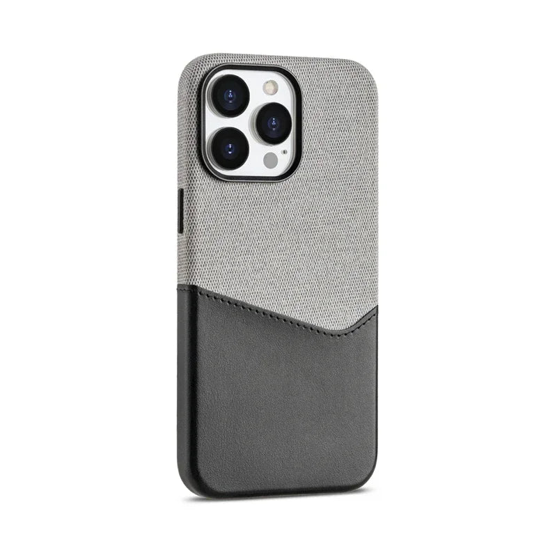 Velvet Canvas - Card Holder MagSafe Leather iPhone Case