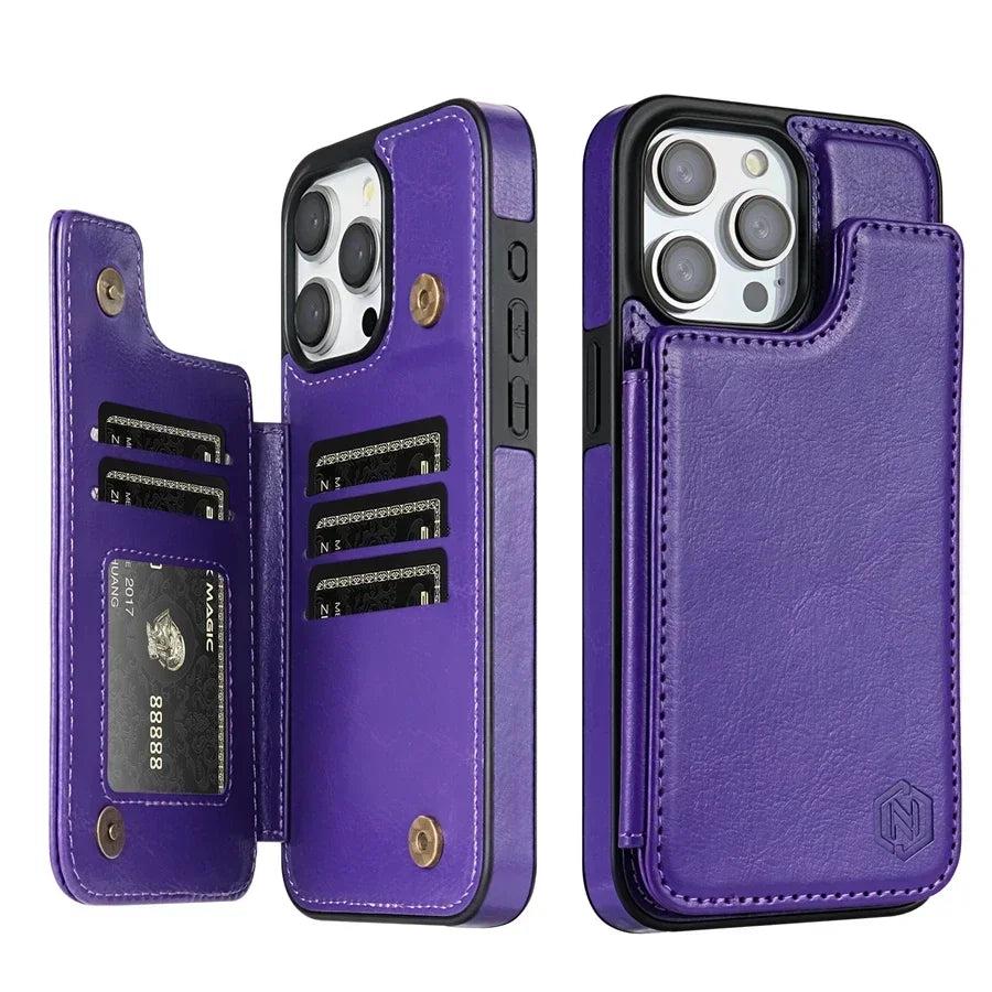 Card Shield - Leather Wallet iPhone Case