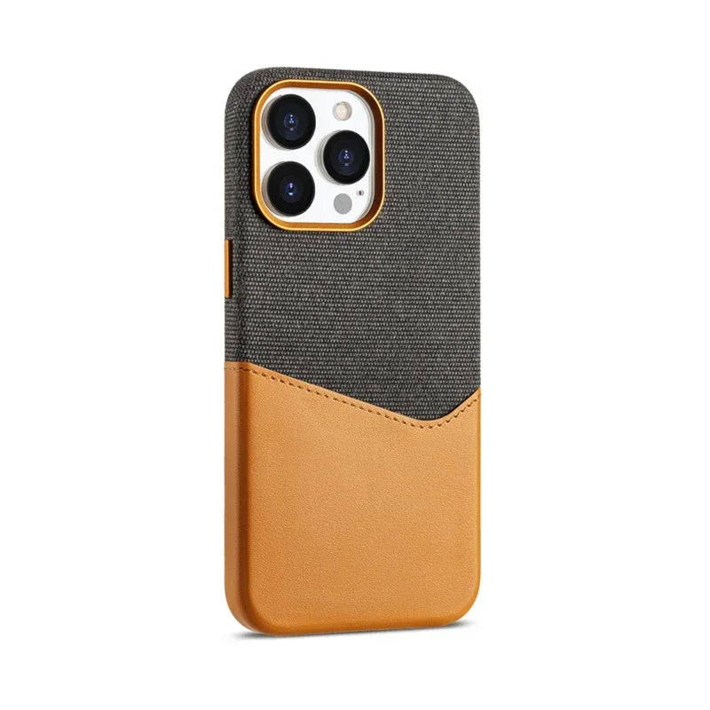 Velvet Canvas - Card Holder MagSafe Leather iPhone Case