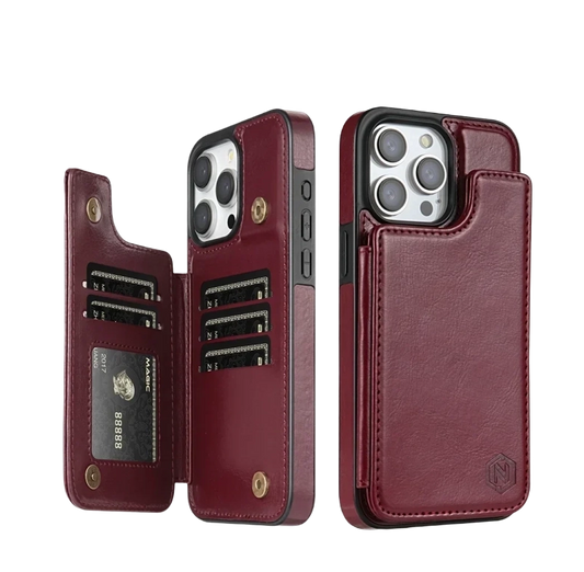 Card Shield - Leather Wallet iPhone Case